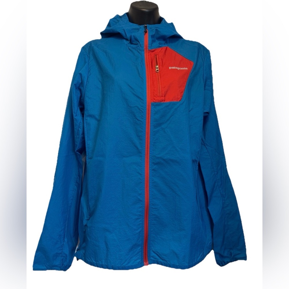 Patagonia Houdini Jacket Men’s S Blue Windbreaker Full Zip Lightweight Hooded